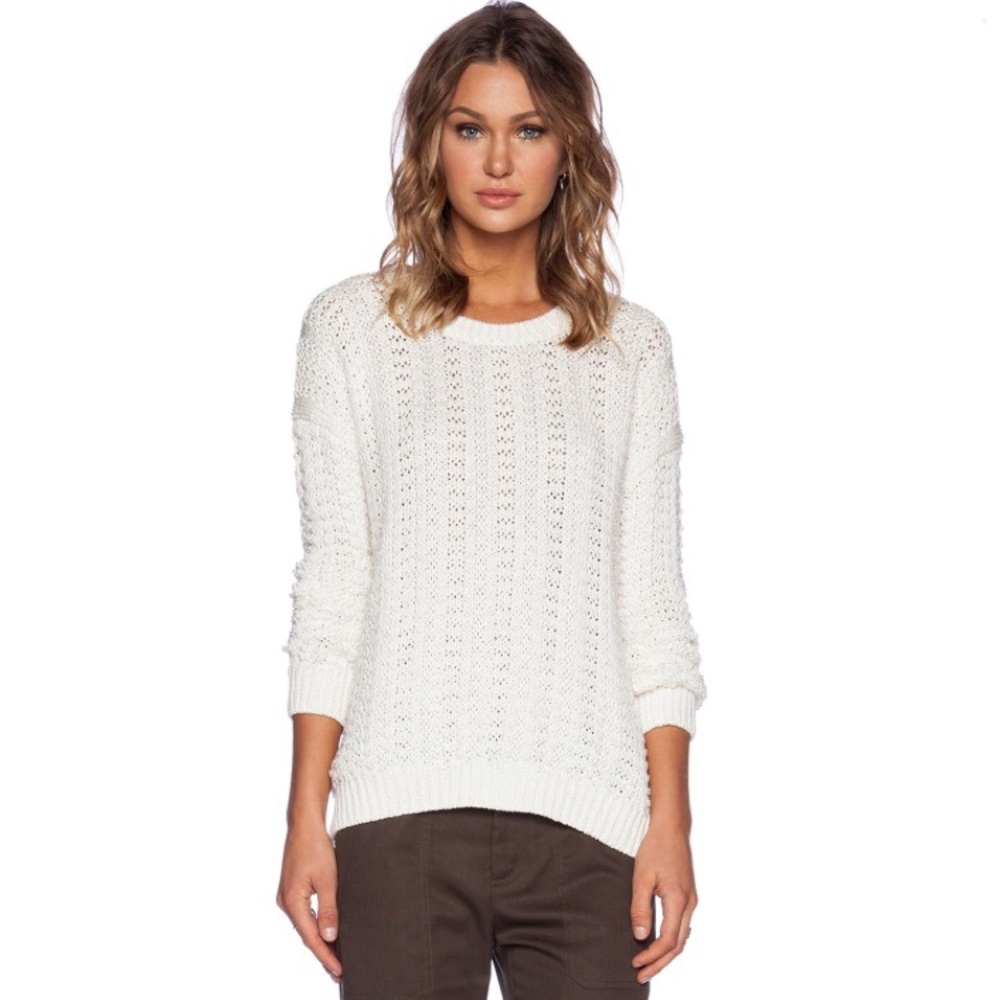 NWT Vince mercerized textured sweater cream XL